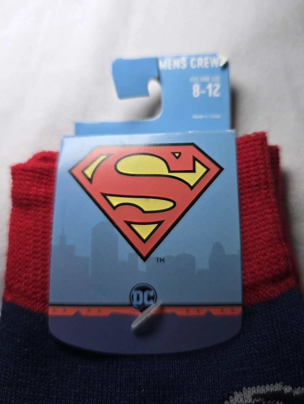Superhero 2 Pk Sock Bundle- Superman & Spiderman Marvel DC Comics NEW